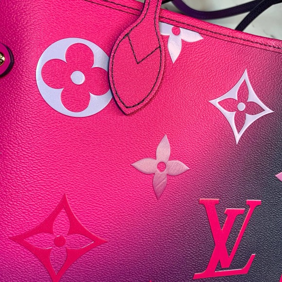 ❌❌ Louis Vuitton Midnight Fuschia Neverfull MM Monogram purple/pink shoulder bag - Picture 11 of 12